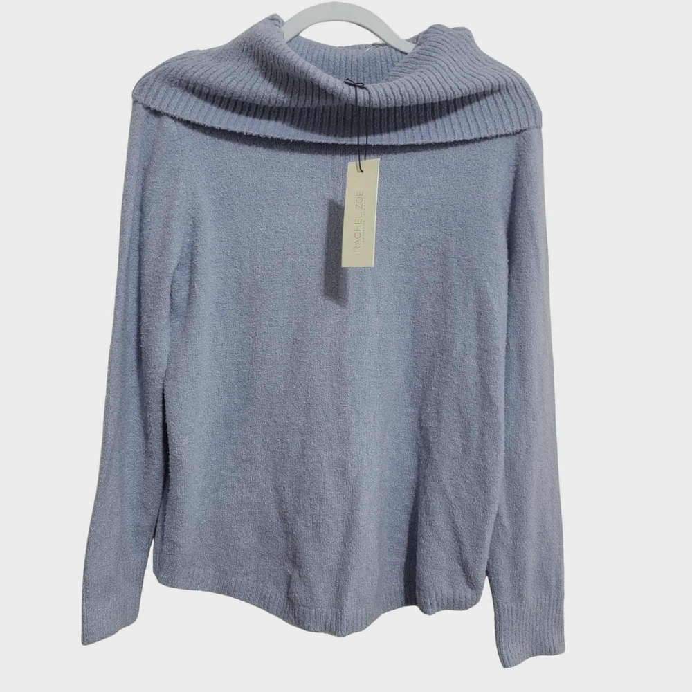 NWT Rachel Zoe Light Blue Mock Neck Cozy Sweater